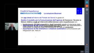 Webinar formativo Bluenext del 09112021 Crediti amp SuperBonus [upl. by Nnayecats596]