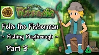 Terraria 13 Fisherman Challenge Part 3 Minecarts Quests amp Cthulhu 13 fishing playthrough [upl. by Aedni23]