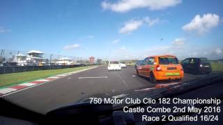 750mc Clio 182 Castle Combe Highlights Crash amp Spin 2nd May 2016 [upl. by Clyve148]