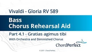 Vivaldis Gloria Part 41  Gratias agimus tibi  Bass Chorus Rehearsal Aid [upl. by Hurlbut]