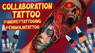 Color Tattoo Process Walkthrough Andrey Tattooing and Evan Olin at Tommy’s Convention [upl. by Hahcim]