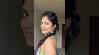 Day 59 Navratri Hairstyle for medium hair Rope Braided Hairstyle navratrihair festivehairstyles [upl. by Vevay6]