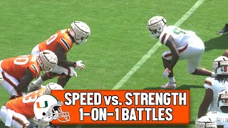 1ON1 Defensive Linemen Show Moves vs Offensive Linemen at Spring Game [upl. by Faye]