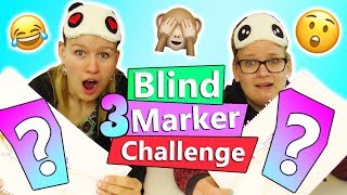 Three Marker BLIND Topmodel Challenge  Eva vs Kathi  Total verrückte neue Challenge Idee [upl. by Arundel]