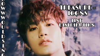 TREASURE  ICONS HOT ISSUE HOW WOULD SING TREASURE LINE DISTRIBUTION [upl. by Koby]