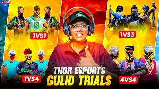 CRAZY🥳 GUILD TEST  1 VS 2🤬  CUSTOM ROOM🔴 FREE FIRE IN TELUGU freefirelive freefirefacecam [upl. by Currier]