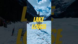 Frozen Lake Louise banff canada travel nature canada nationalpark beautiful shortvideo [upl. by Aisorbma]