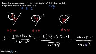 Wzajemne położenie okręgu i prostej 1 [upl. by Stent836]