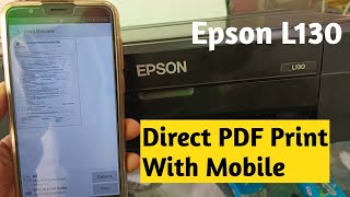 Epson L130 PDF Print with Mobile  Epson L130 Print Direct With Phone [upl. by Eiloj]