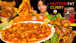 SPICY MUTTON FAT CURRY🔥SPICY MUTTON CURRY WITH FRIED RICE amp GRILLED VEGGIES  MUKBANG  BIG BITES [upl. by Wynnie873]