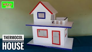 DIY Thermocol House  Thermocol Craft For School Project  Best Out Of Waste Thermocol Craft Idea [upl. by Melena]