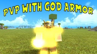 PVP with GOD ARMOR  Roblox booga booga [upl. by Persas]