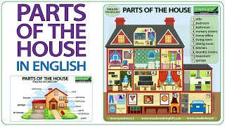 Parts of the house – Basic English Vocabulary Lesson  Rooms of a house [upl. by Eicrad]