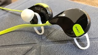 Aukey EPB4 Wireless Bluetooth 41 Stereo Sport Earbuds Review [upl. by Dranal]