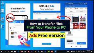 How To Use Shareit Lite App With No Ads  Transfer Files From Mobile To Laptop Or PC [upl. by Hyozo]