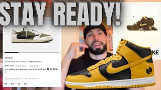 MORE RAFFLES LOADING UP TRAVIS SCOTT JORDAN 1 LOW MEDIUM OLIVES amp WU TANGS DROPPING SOON STAY 🔒🔒🔒 [upl. by Llemar]