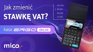 Zmiana stawki VAT na kasie fiskalnej Posnet Ergo Online [upl. by Welby354]