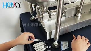 QD 50R Syringe filling machine with mixing and heating tank [upl. by Ainalem]