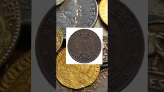 Moneda de 10 céntimos franceses 1854 youtubeshorts mundo youtube viral mexico [upl. by Anauq]