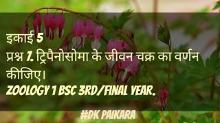 trypanosoma ke Jivan Chakra ka varnan kijiye Zoology 1 Bsc 3rdFinal YEAR DK PAIKARA [upl. by Nylhtiak160]