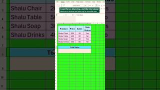 SUMIF for Conditional Total Sales in Excel  Excel Interview Question ExcelTips LearnExcel [upl. by Courtney]