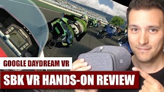 Motorbike Racing in VR SBK VR for Daydream VR HandsOn Review  Gameplay [upl. by Nalak]