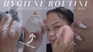 hygiene routine for dry  sensitive skin eczema breakouts  arnellarmon [upl. by Aicssej]