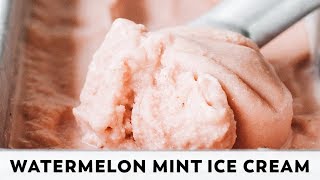 Watermelon Mint Ice Cream  vegan paleo nochurn [upl. by Lynnette655]