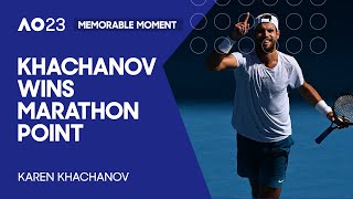 Khachanov Wins Marathon Point  Australian Open 2023 [upl. by Forkey]