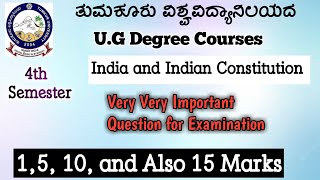 Important Question Indian Constitution Bcom 4th semester nep syllabus Tumkur University complete [upl. by Aneed]