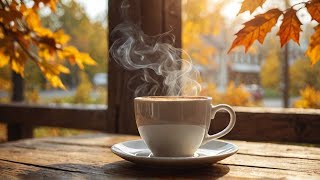 Cozy Coffee cafe with Autumn Jazz Instrumental Music for Work and Study 4K [upl. by Aissat]