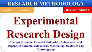 Experimental Research Design in Hindi Extraneous variable Concomitant variable treatment group [upl. by Coriss]