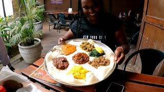 Trying Popular Eritrean Cultural Food Injera With Friends Carrefour Mini Grocery Haul [upl. by Yuzik]