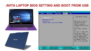 Avita Laptop Bios Setting and boot from Usb [upl. by Reeher]