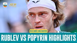 Andrey Rublev vs Alexei Popyrin Highlights  Rolex Monte Carlo Masters 2024 [upl. by Mario]