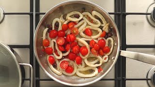 Calamarata  Heavenly Pasta with Calamari and Cherry Tomatoes Shorts [upl. by Nowell]