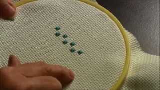 Embroidery Stitch  Smyrna Stitch [upl. by Nathalie]