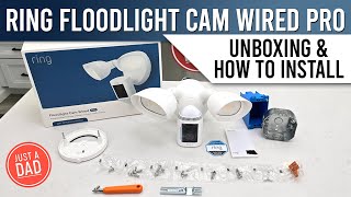 Ring Floodlight Security Cam Wired Pro with 3D Motion Detection UNBOXING amp HOW TO INSTALL [upl. by Haywood]