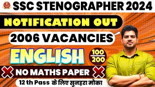 SSC STENOGRAPHER VACANCY 2024  SSC STENO QUALIFICATION SYLLABUS SALARY AGE SELECTION PROCESS [upl. by Ofella]