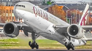 35 BIG PLANE TAKEOFFS and LANDINGS at LHR  London Heathrow Plane Spotting LHREGLL [upl. by Hedvah158]