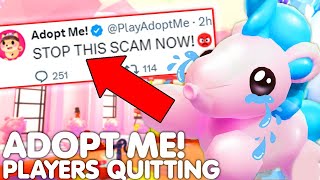 😡ADOPT ME PLAYERS QUITTING BECAUSE OF THIS NEW SCAM🤦‍♂️🔥 BEWARE ROBLOX [upl. by Waters41]