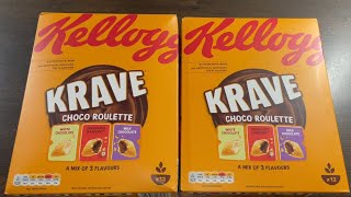 Kellogs KRAVE Cereal Choco Roulette Unboxing  Taste Test  Review  ASMR [upl. by Eilrahs442]