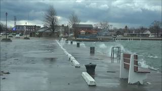 Dunkirk NY Pier Flooded by Lake Erie Storm [upl. by Lisabeth]