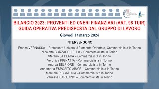 Bilancio 2023 proventi ed oneri finanziari art 96 TUIR [upl. by Adiela]