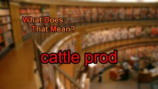 What does cattle prod mean [upl. by Yarezed914]