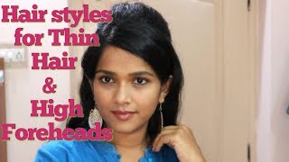 Hair styles for Thin hairHigh ForeheadsTamil youtuber [upl. by Godiva]