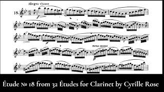 Étude № 18 from 32 Études for the Clarinet by Cyrille Rose [upl. by Cousin]