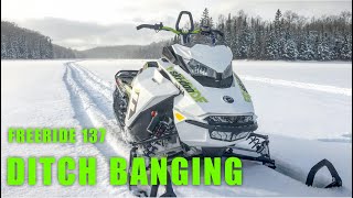 DITCH BANGING  Skidoo Freeride 137 [upl. by Lemhaj465]