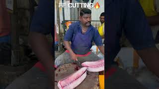 KASIMEDU 🔥 SPEED SELVAM HUGE SEER FISH CUTTING VIDEO kasimeduselvam fishcutting youtubeshorts [upl. by Susi]