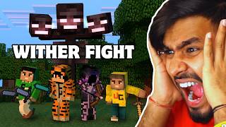 Epic Fight With WITHER With My FRIENDS In MINECRAFT  TIGER GAMINGZ [upl. by Artemas]